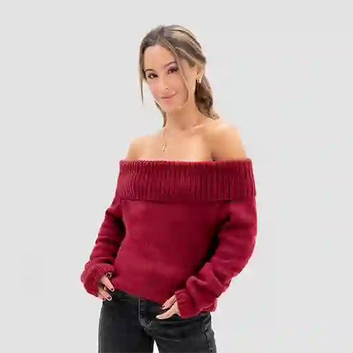 Sweater Hombros Descubiertos Red S Raindoor