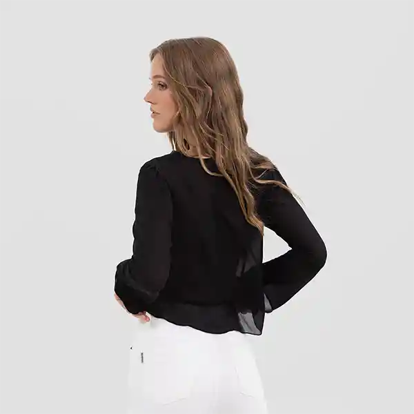 Blusa Manga Larga Vuelos Black L Raindoor