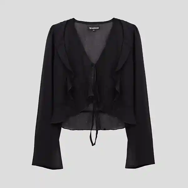 Blusa Manga Larga Vuelos Black L Raindoor