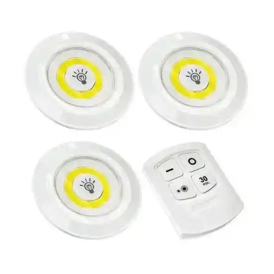 Set 3 Luces Led De Emergencia Inalámbricas Control Remoto