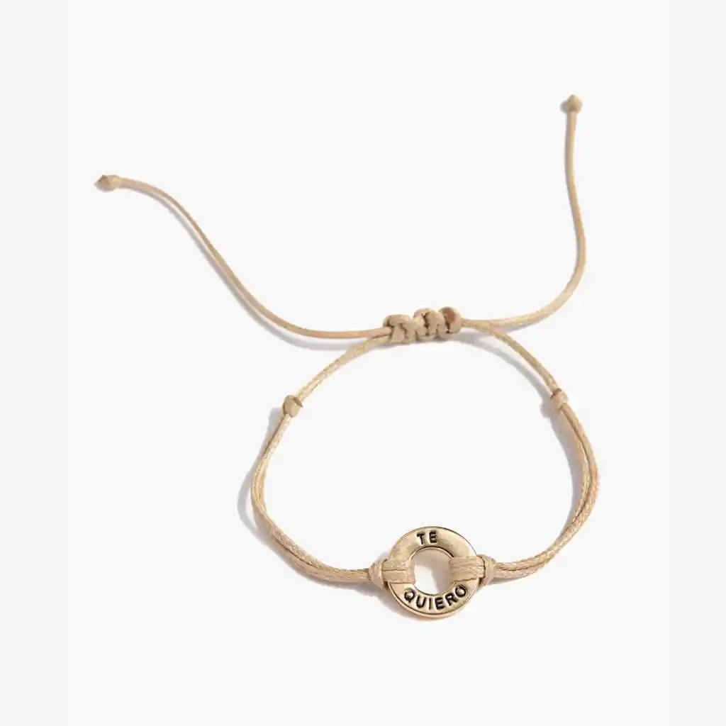 Pulsera Mujer Grabada Amor Beige