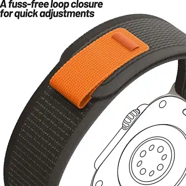 Correa Trail Apple Watch Compatible Con 38 / 40 / 41 Mm Gris / Naranja