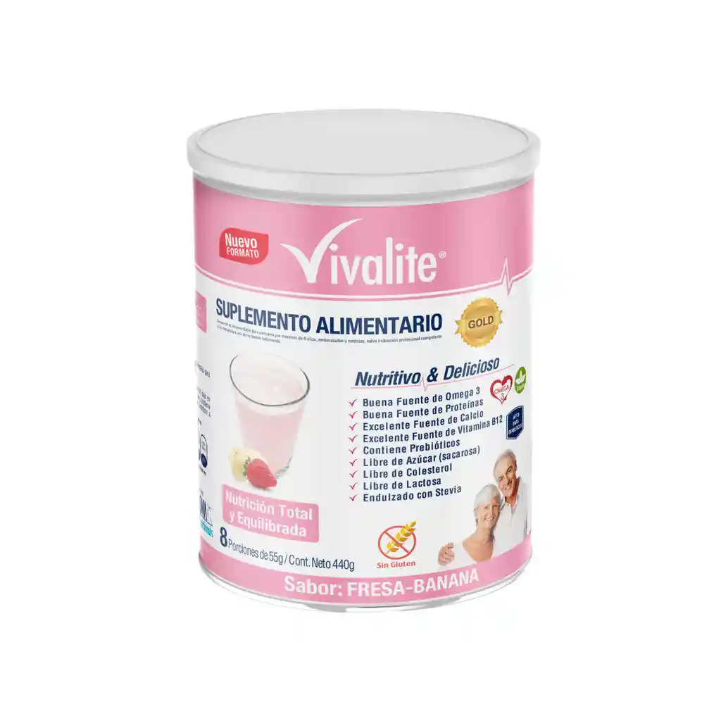 Vivalite Gold Fresa Banana 440 G