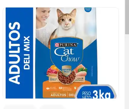 Alimento Seco Gato Delimix Salmón Carne Pollo Cat Chow Bolsa 3 Kg