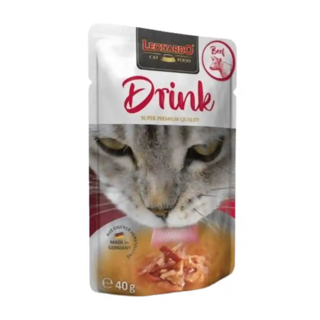 Leonardo, Drink Super Premium, Sabor Carne De Ternera Y Pollo (40 G)