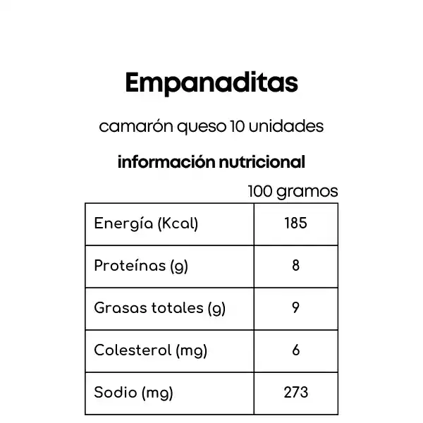 Empanaditas Camarón Queso 10 Unidades