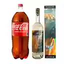 Edición Limitada Pisco Fuegos Bullmastiff 40° 750cc + Coca Cola 3l