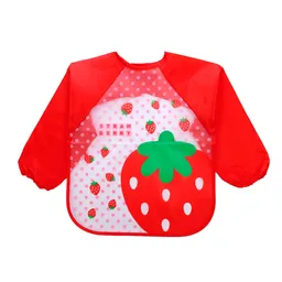 Babero Impermeable Bebe Pechera Niño Ajustable Con Mangas (frutilla)