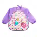 Babero Impermeable Bebe Pechera Niño Ajustable Con Mangas (chinitas Lila)