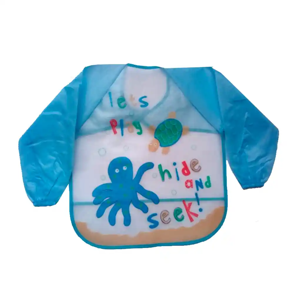 Babero Impermeable Bebe Pechera Niño Ajustable Con Mangas (animales Marinos)