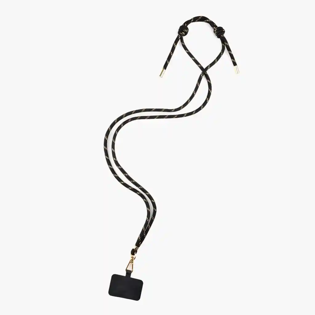 Strap Colgante Celular Mujer Cuerda Detalle Negro
