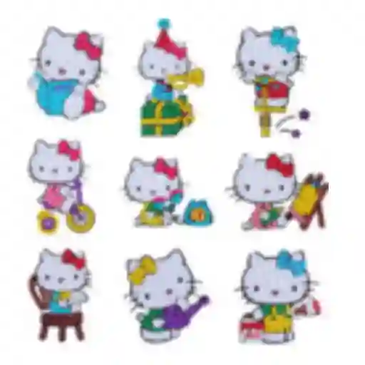 Kit Stickers Pintura Con Diamantes - Gatito Kitty Papaya