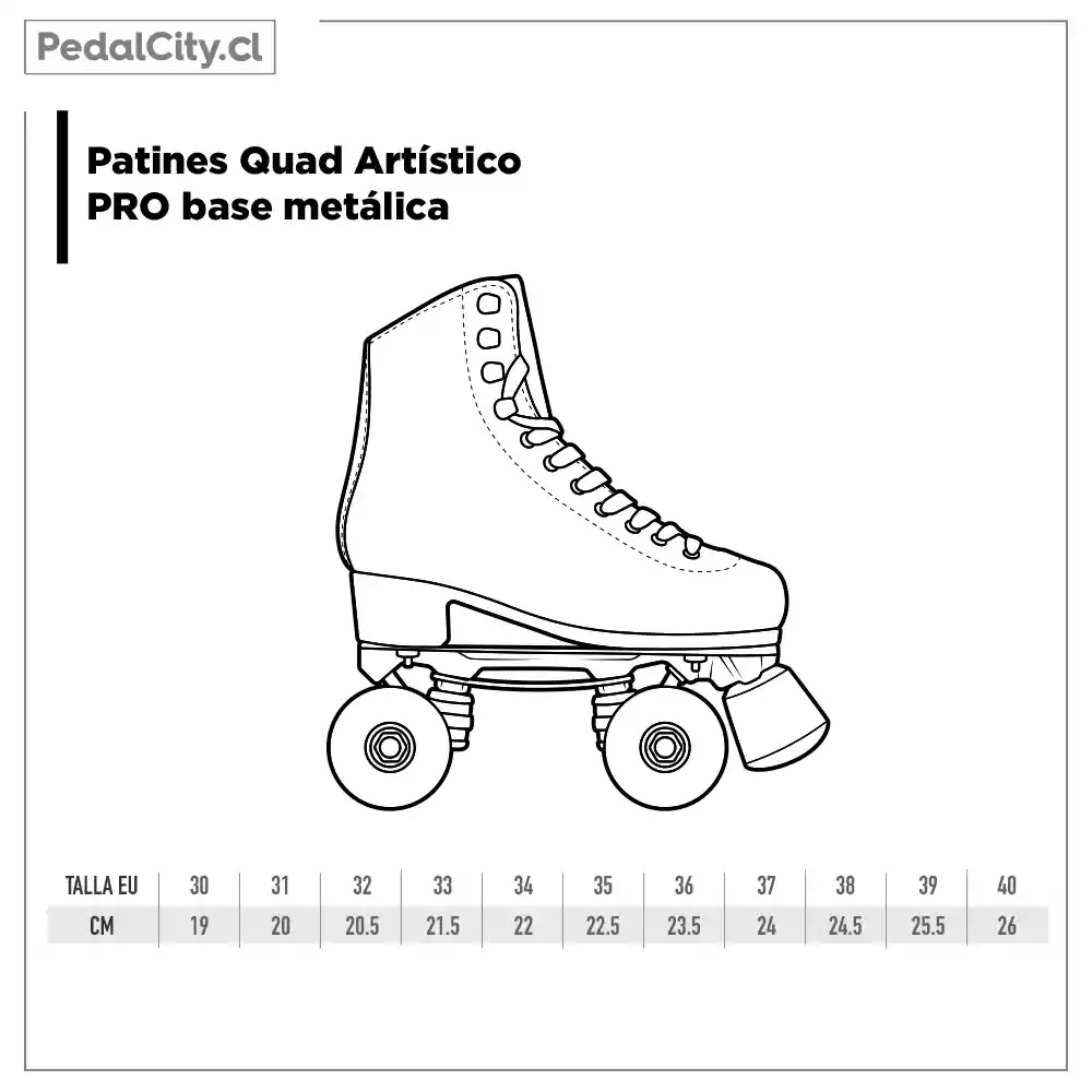 Patines Quad Artístico Pro Base Metálica