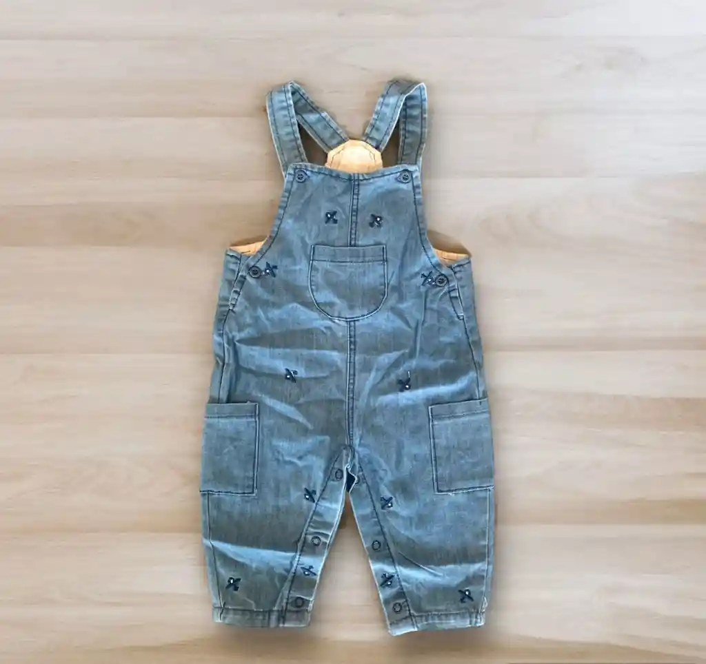 Jardinera Ancla Denim Talla 12/18 Meses