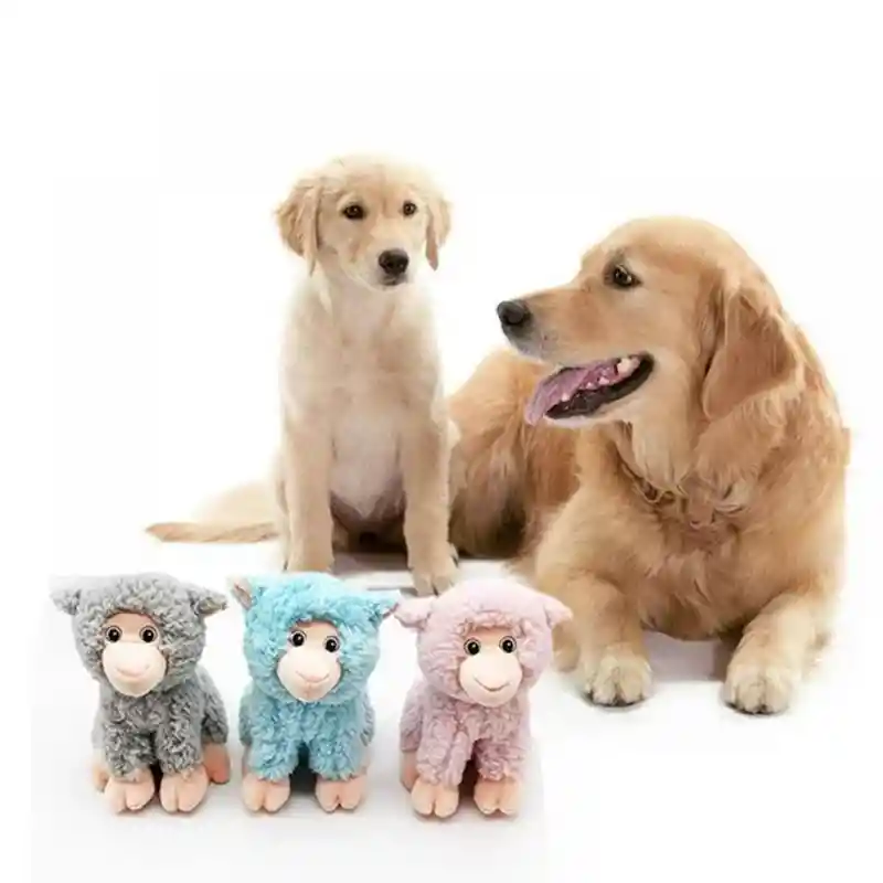 Juguete Peluche Para Mascotas De Animales Con Sonido (oveja Celeste)