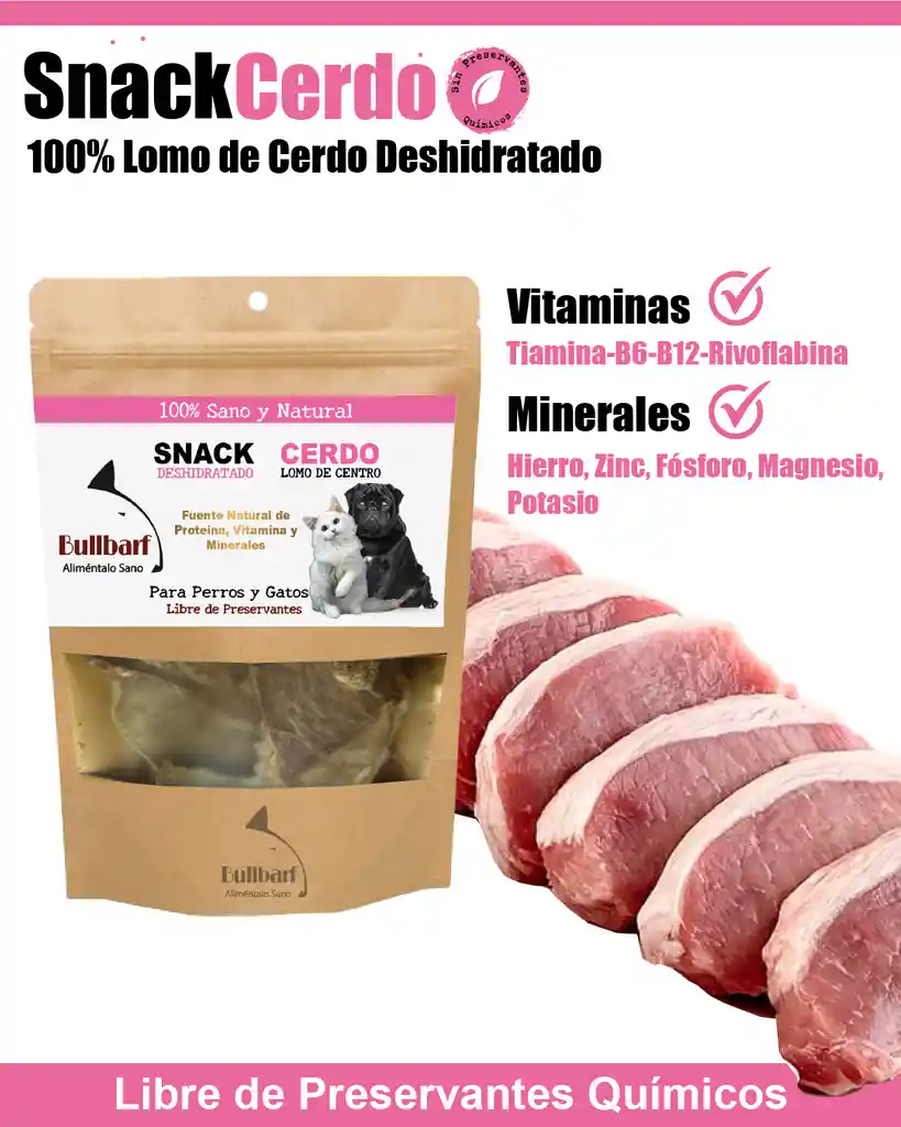 Snack 100% Natural. Lomo De Cerdo Deshidratado