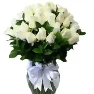 Florero De 50 Rosas Blancas