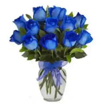 Florero De 24 Rosas Azules