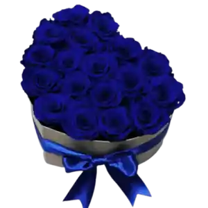 Box Corazón De 18 Rosas Azules