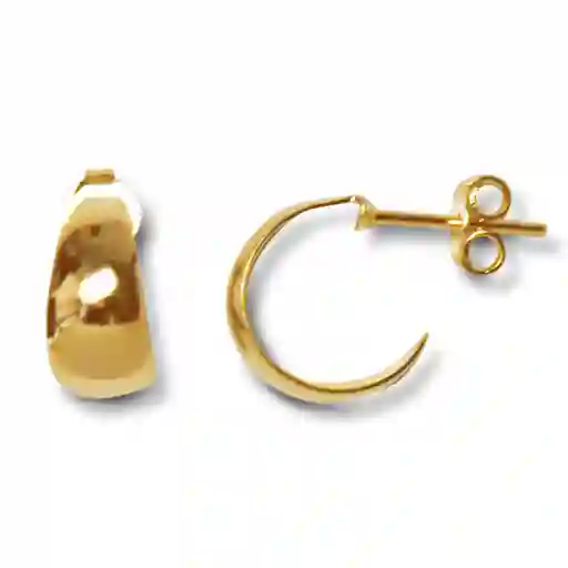 Aros Argolla Bote Pequeñas 12mm Enchapado Oro 18k