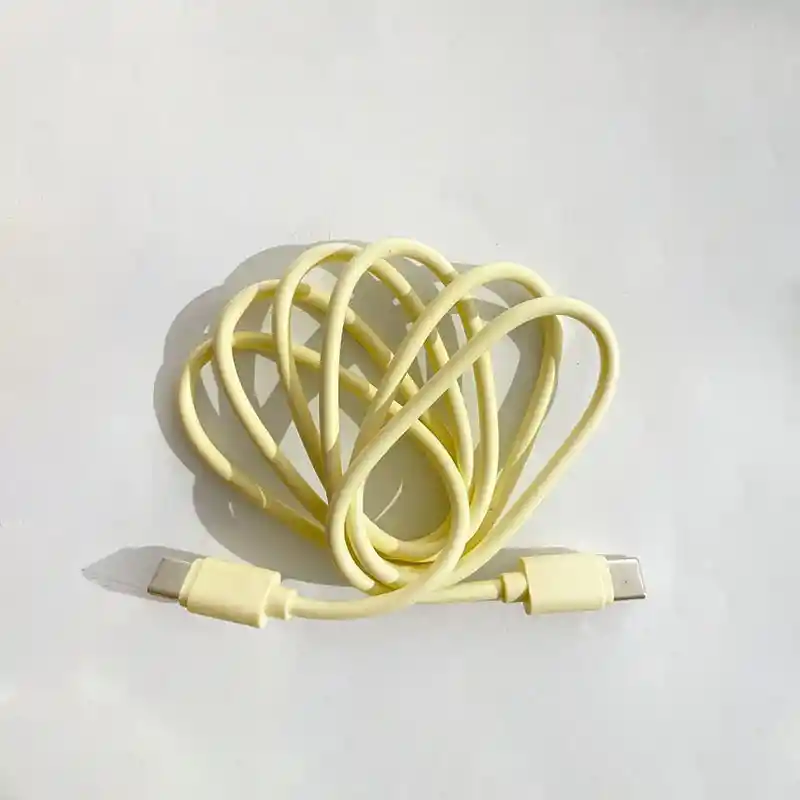 Cable Doble Entrada Tipo C Amarillo