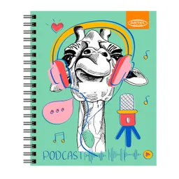 Cuaderno Universitario Artel 100 Hojas 7mm Animales Divert