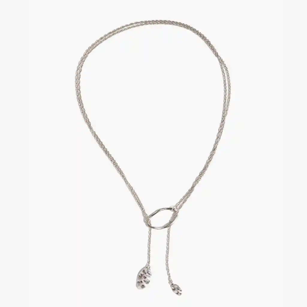 Collar Mujer Largo Plateado