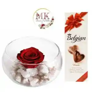 Rosa Preservada Y Chocolate Belgian