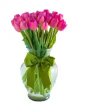 Florero De 30 Tulipanes Fucsia