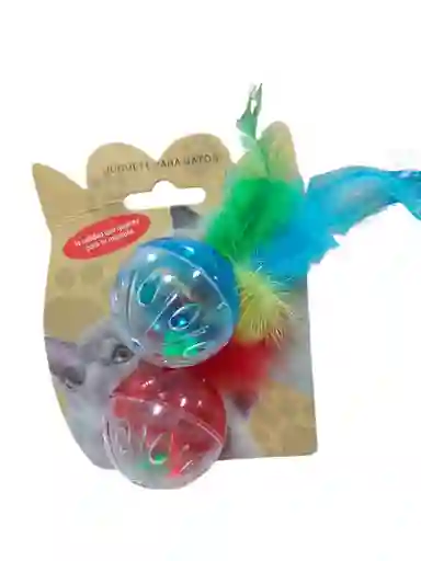 Pelota Para Gato Con Cascabel Y Pluma