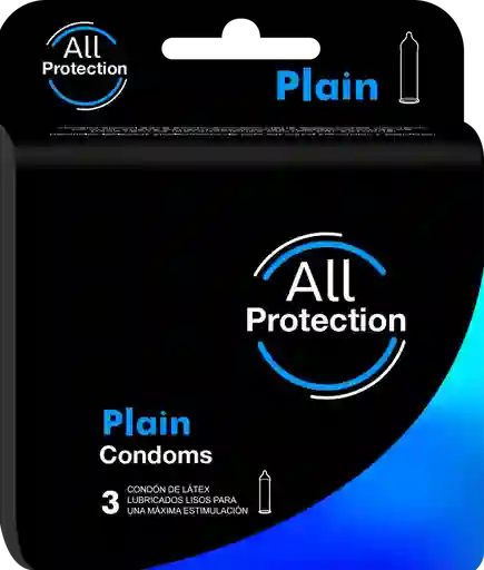 Preservativo Plain X 3 Unidades All Protection