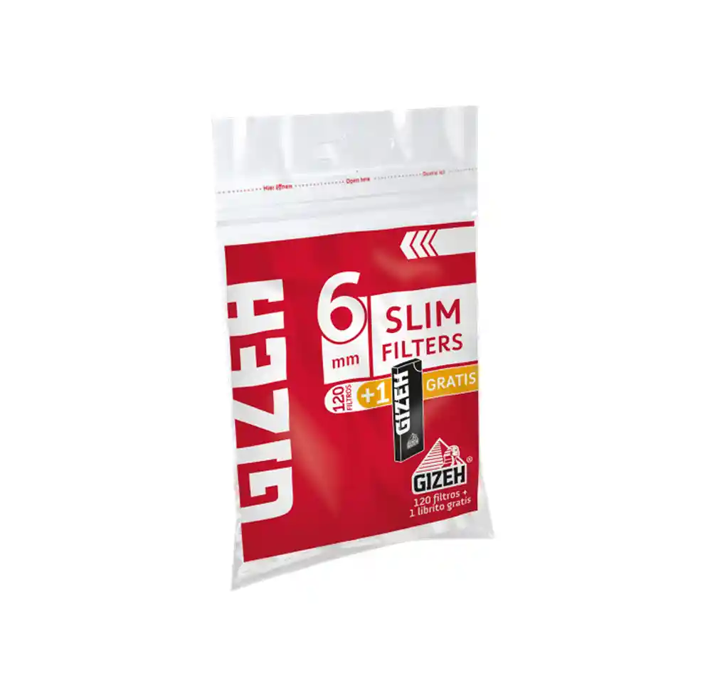 Filtros Slim 6mm 120u + 1 Papelillos Black Gratis - Gizeh