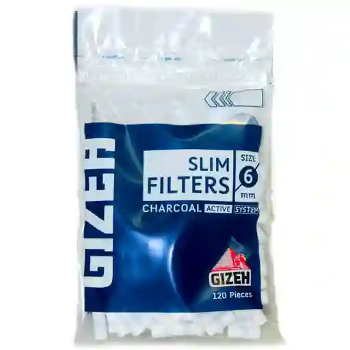 Filtros Slim 6mm 120u Charcoal Active System - Gizeh