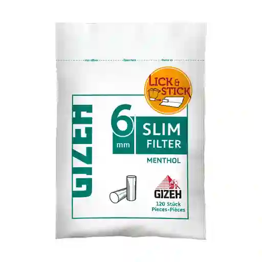 Filtros Slim 6mm 120u Menthol - Gizeh