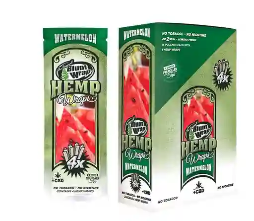 Blunt Hemp Wrap X4 + Tips Watermelon - Blunt Wrap