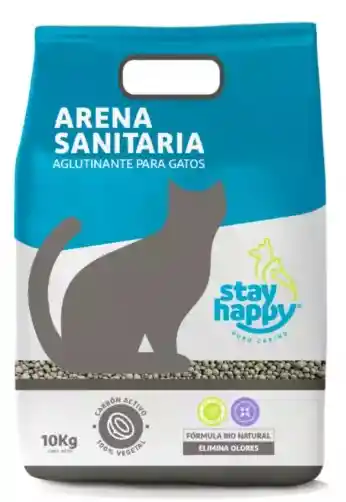 Arena Sanitaria Aglutinante Carbon Activo Stay Happy 10 Kg