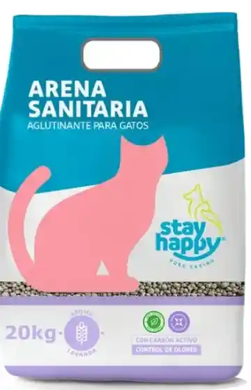 Arena Sanitaria Aglutinante Lavanda Stay Happy 20 Kg