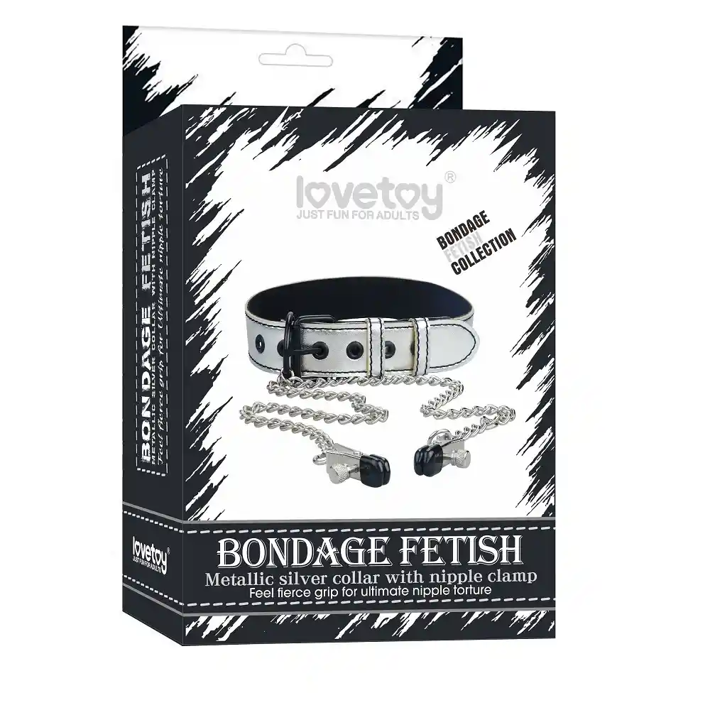 Collar Bondage Fetish Con Pinzas Premium