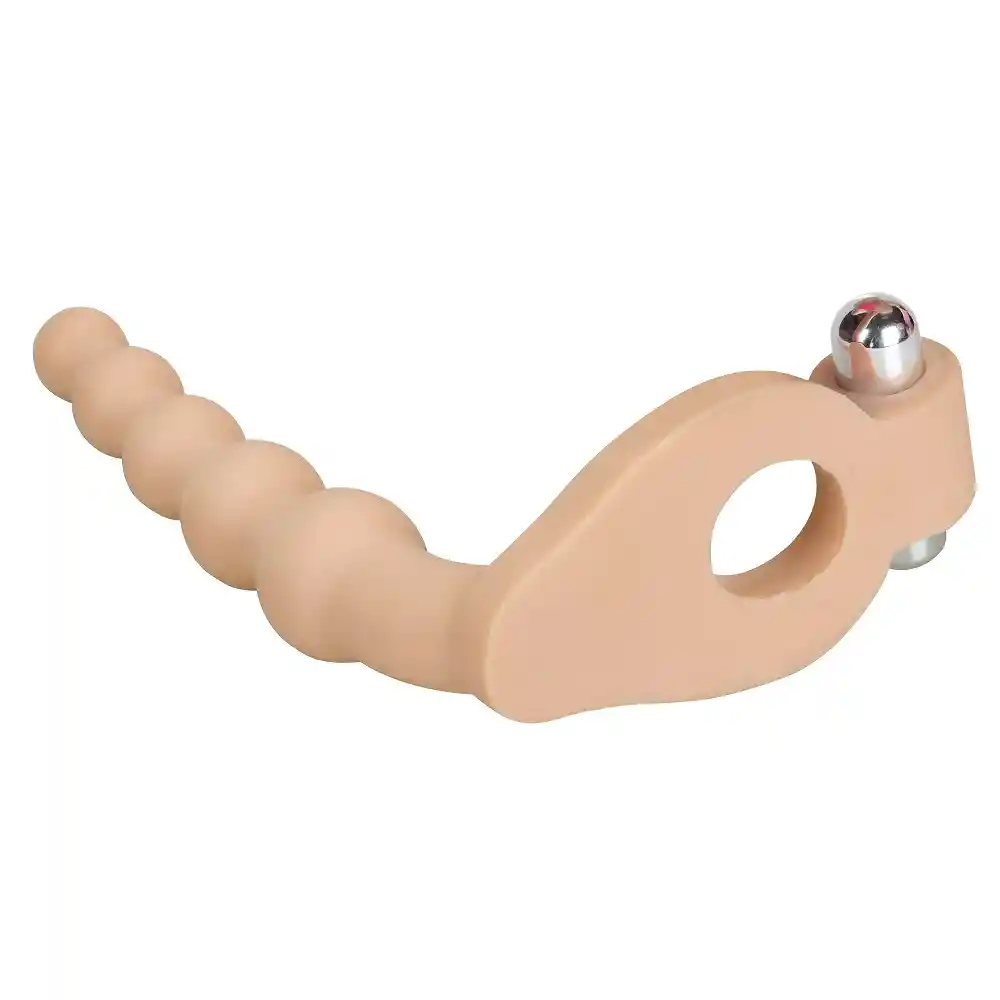 Anillo Vibrador Con Perlas Anales 16cm Ultra Suaves