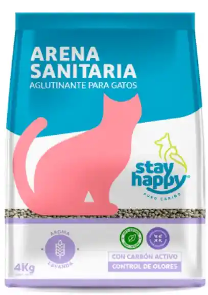 Stay Happy Arena Aglutinante Aroma Lavanda 4 Kg