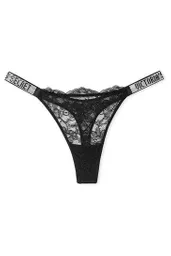 Tanga Victoria Secret Encaje, Color Negro Talla L