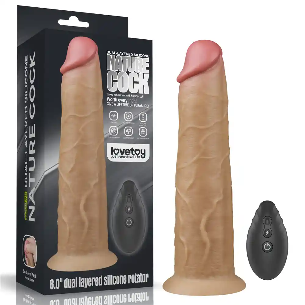 Consolador Vibrador Y Rotador Premium Doble Densidad 20,5x4,8cm