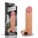 Funda Extensora De Pene Con Vibrador De Clitoris Nature Premium 17x4,5 Cm