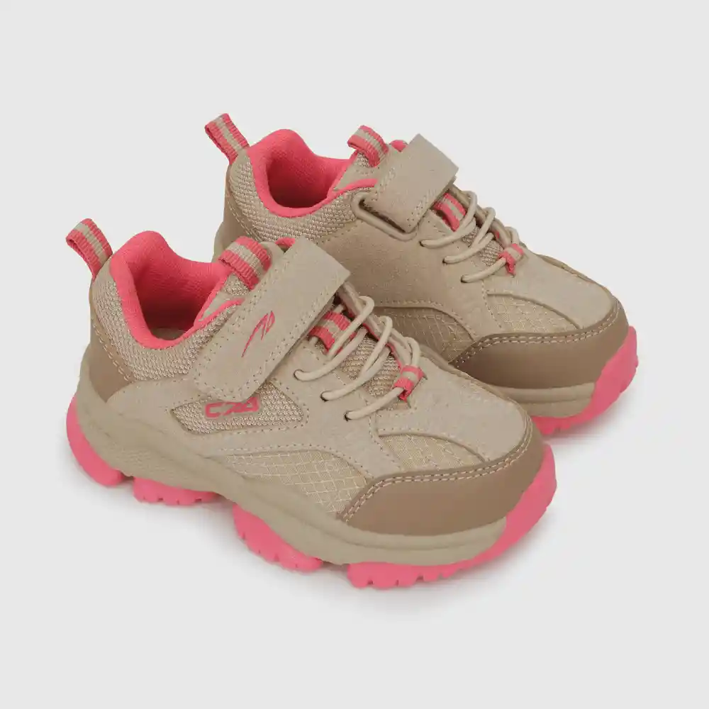Zapatillas Outdoor Para Niña Beige Y Rosa Talla 23