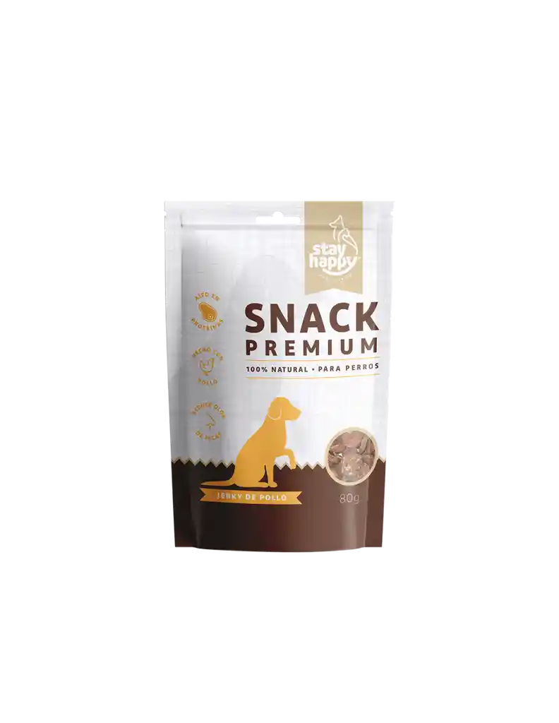 Stay Happy - Jerky Pollo Snack Premium Para Perros 80 Grs