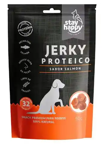 Stay Happy - Jerky Proteico Sabor Salmon Snack Premium Para Perros 80 Grs