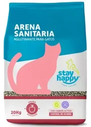 Stay Happy - Arena Sanitaria Para Gatos Con Carbon Activo Aroma Manzana 2 Kg