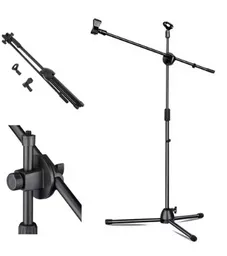 Soporte Para Micrófono Atril Con Boom Profesional Pedestal Color Negro