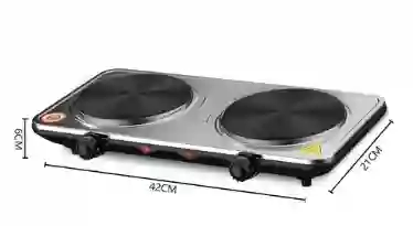 Cocina Eléctrica Portátil 2 Platos Encimera De 2000w Sokany Color Negro