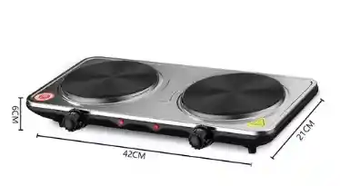 Cocina Eléctrica Portátil 2 Platos Encimera De 2000w Sokany Color Negro